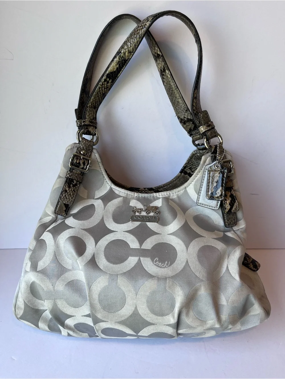 Vintage Coach 17689 Madison Op Art Maggie Shoulder Bag